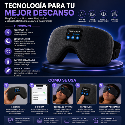 SleepTune™║Antifaz Bluetooth para Dormir