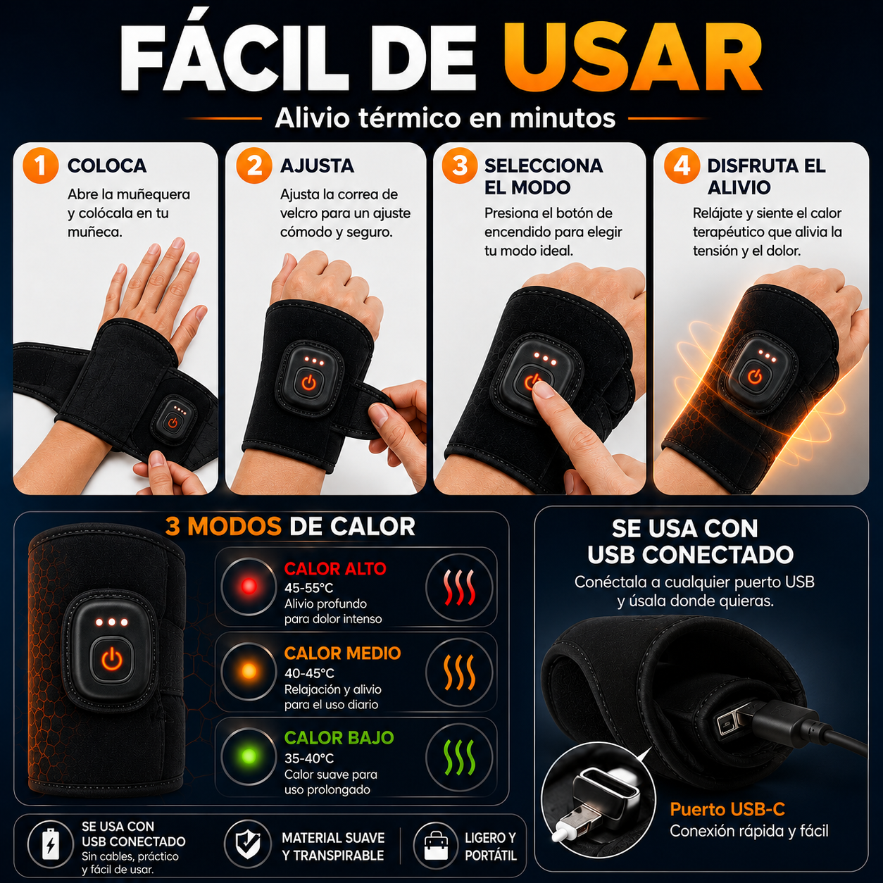 ArthriFlex™ Muñequera Térmica